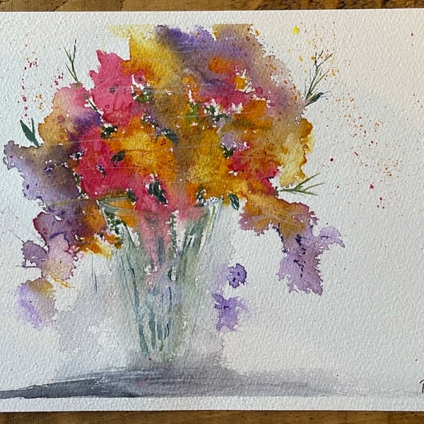 Loose boquet original watercolour painting
