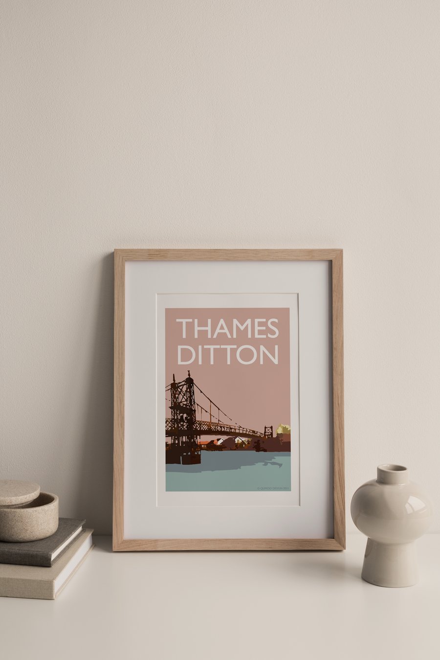 Thames Ditton England UK Giclee Travel Poster