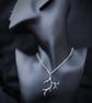 Naturalistic twiggy branch sterling silver pendant - Image 1