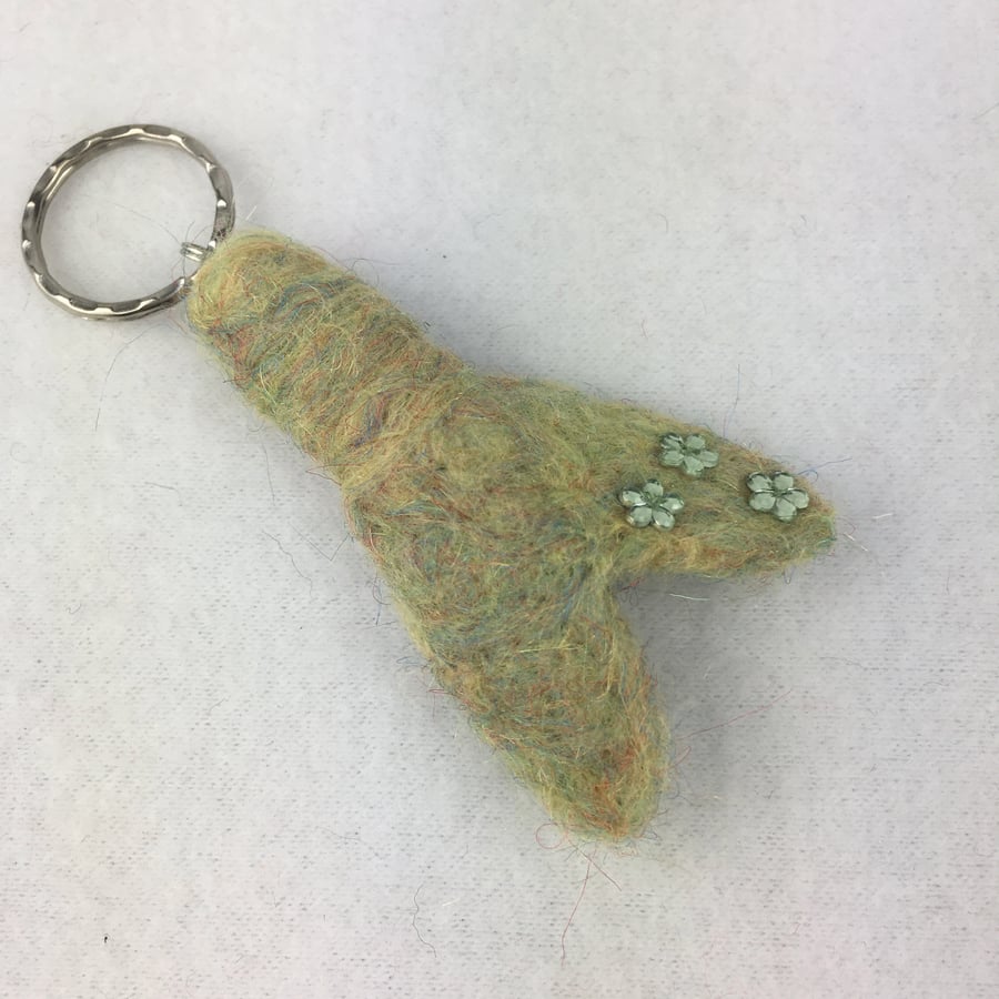 Needle felted mermaid tail keyring, bag charm, zipper pull, key fob SALE