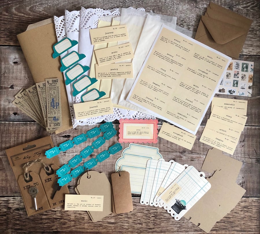 Junk journal kit includes file folder