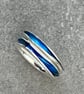 Enamel Stack Ring, freeform stack ring, blue enamel ring, size, ocean, enamel,  - Image 5