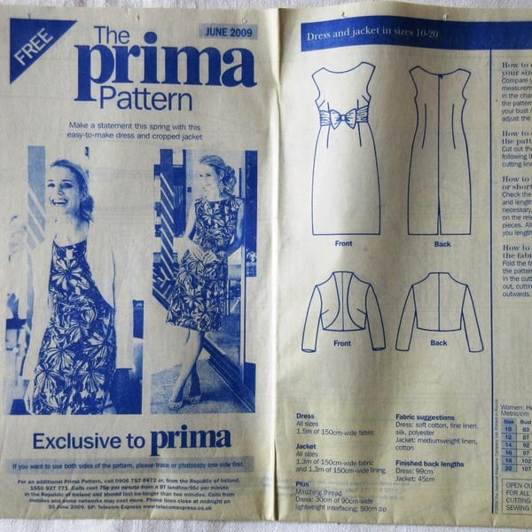 A multi-size sewing pattern for a woman's dress... - Folksy
