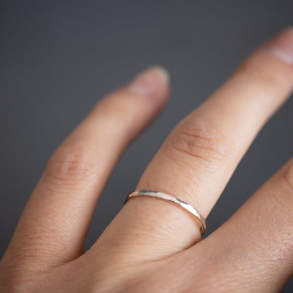 Dainty silver stacking ring 