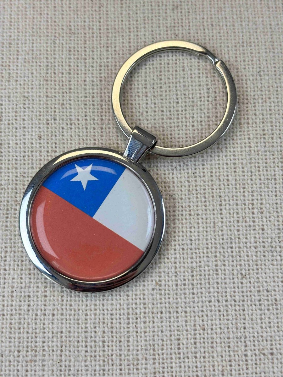 Chile Flag Keyring