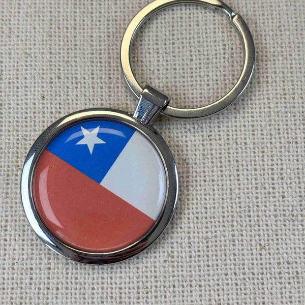 Chile Flag Keyring