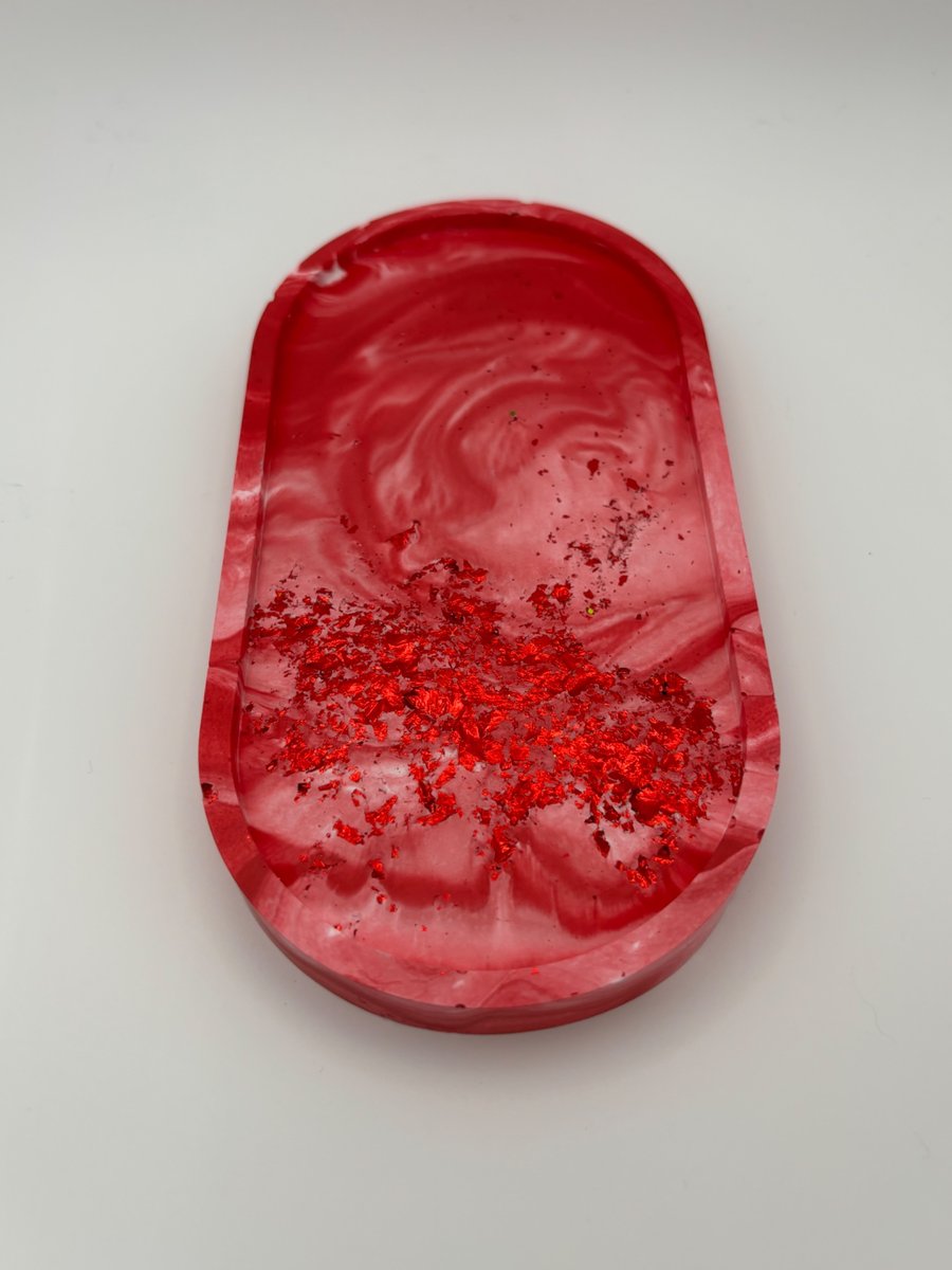 Eco resin oval trinket tray