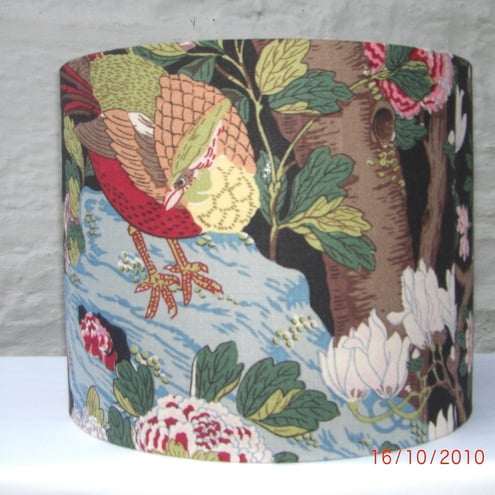 'Rockbird' stunning fabric covered drum lampshade