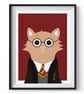 Harry Cat Wall Art Print, A4 Art Print, Wizard Bedroom Decor - Image 2