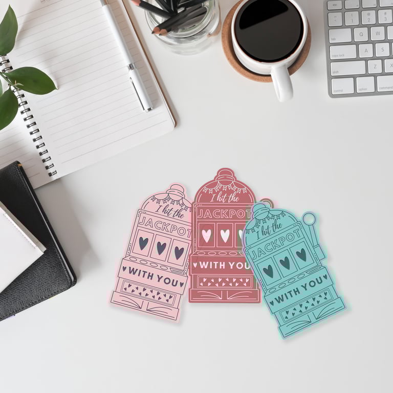 I Hit the Jackpot Keyring, Valentines Day Keyring, Anniversary Keyring