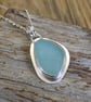 Sea glass and silver bezel set pendant  - Image 1