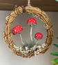 Spun Cotton Mushrooms in Grapevine Hoop Red - Image 4
