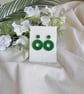 Green Glitter Hoop Earrings - Acrylic - Image 3