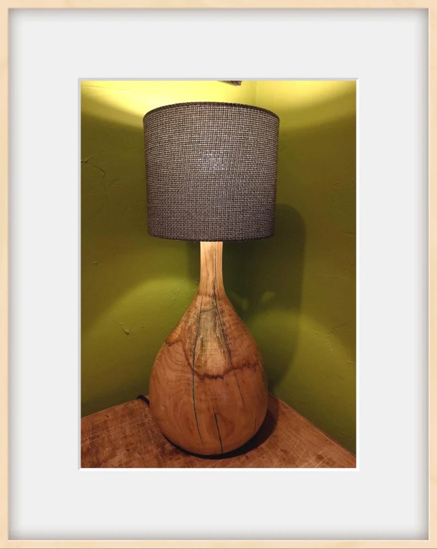 Hand Carved Rustic Table Lamp