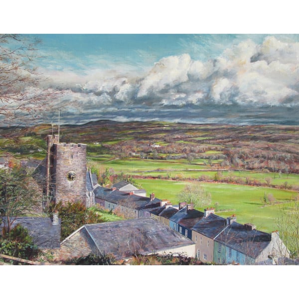 Llandeilo Wales Art Card- Scenic Welsh Landscape Card- 7x5 Card Blank Inside