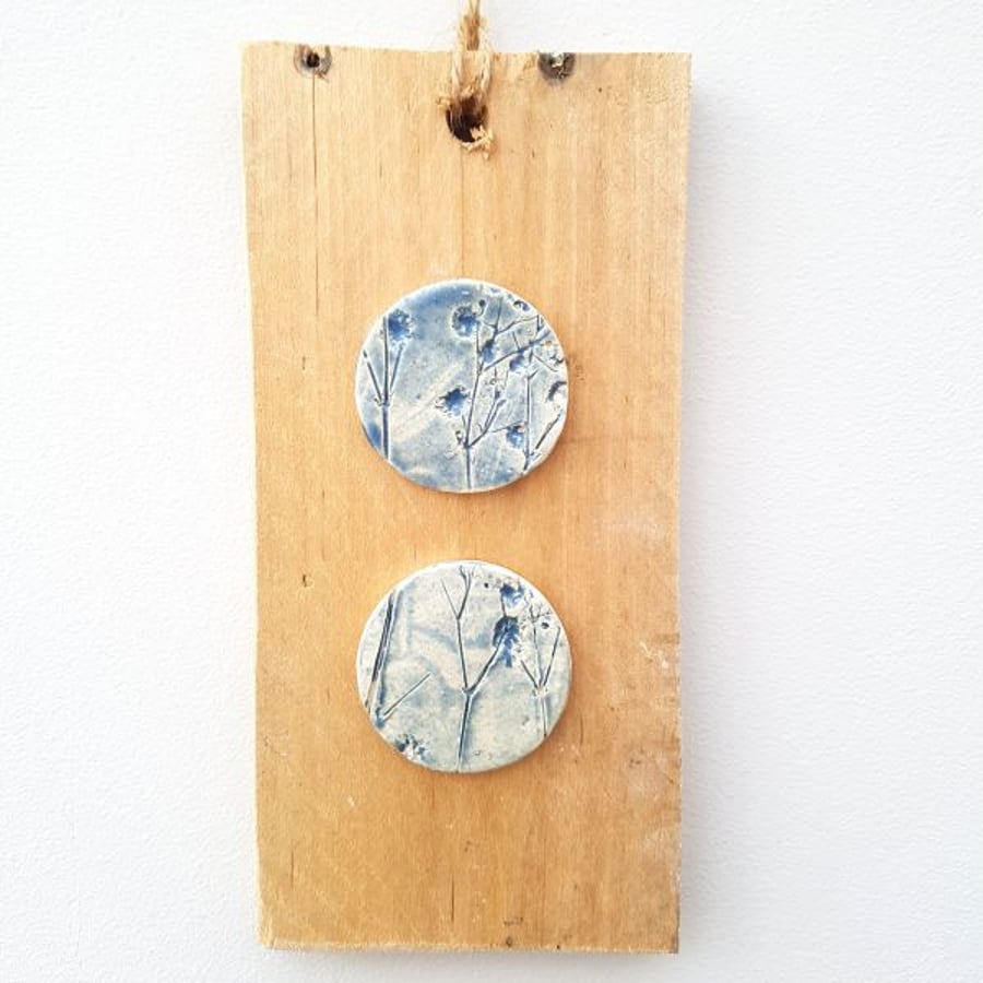 Mixed Media Wall Hanging - Floral Round Charms
