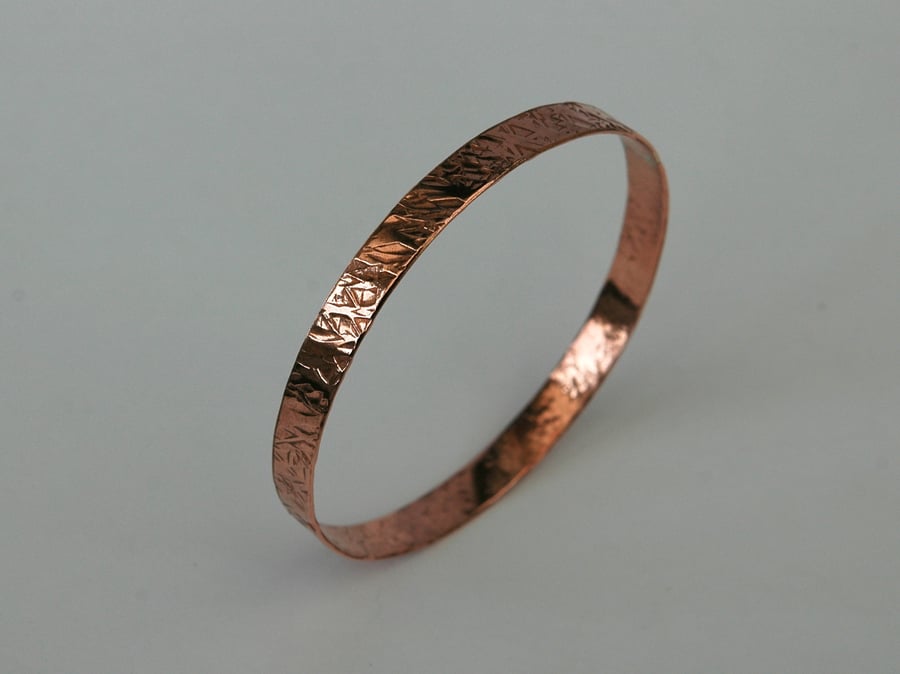 Hammered Copper Round Bangle,  B63B