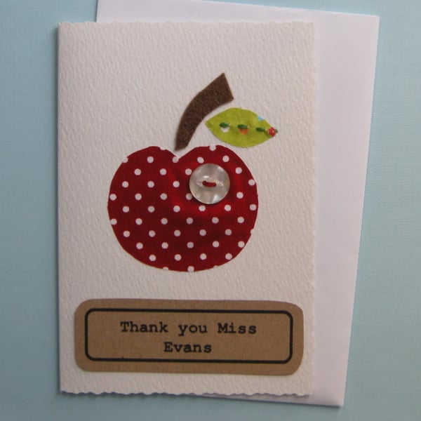 Handmade thank you card for a teacher teacher gift
