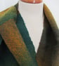 Green Gold Ombre Handwoven Scrap Scarf - Image 2