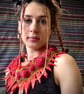 Red flamed collar - statement piece  - Image 4