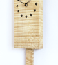Wooden Pendulum Wall Clock in ripple sycamore with ebony & sycamore diamonds - Image 2