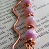 Pink Agate and Rose Gold Bookmark