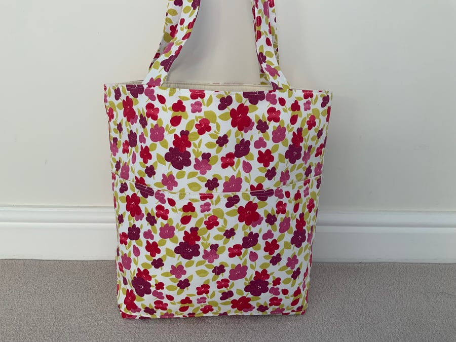 Floral Tote Bag, Fabric Tote Bag, Shopping Bag, Teachers Bag