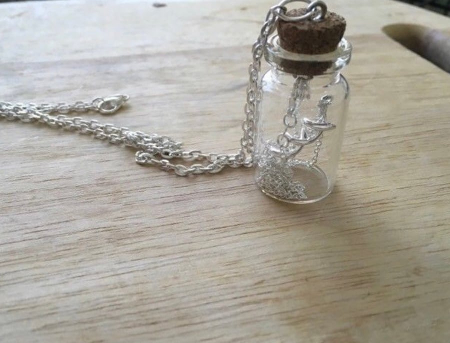 DNA Necklace in a Glass Keepsafe Bottle
