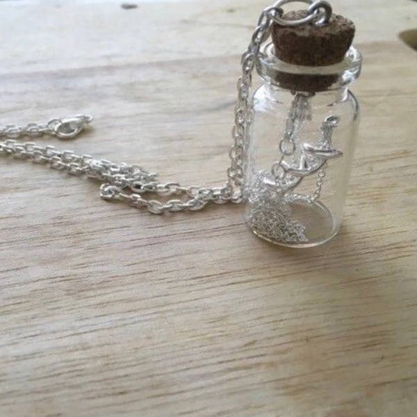 DNA Necklace in a Glass Keepsafe Bottle