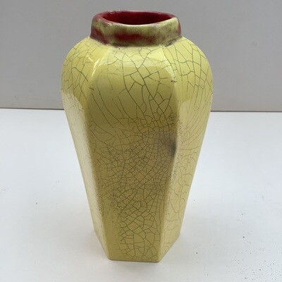 Yellow Raku Ornamental Bud Vase, No.152