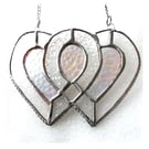 Entwined Heart Suncatcher Stained Glass Silver 25th Wedding 052