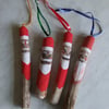 Ugly driftwood Father Christmas tree decorations for decorating Xmas trees