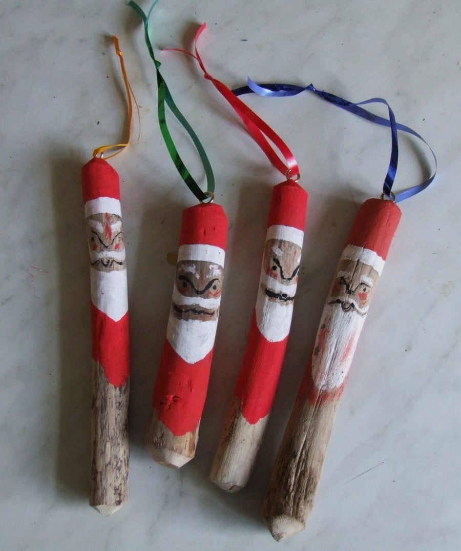 Ugly driftwood Father Christmas tree decorations for decorating Xmas trees