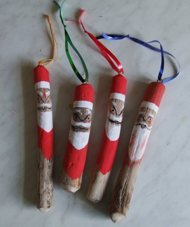 Ugly driftwood Father Christmas tree decorations for decorating Xmas trees
