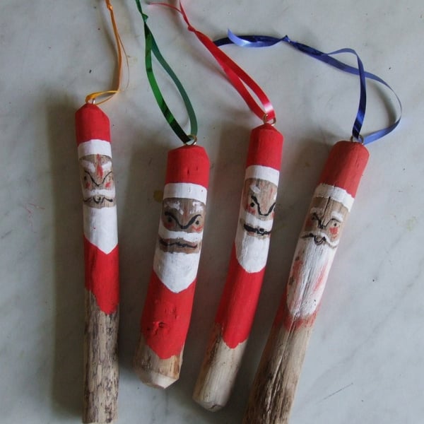 Ugly driftwood Father Christmas tree decorations for decorating Xmas trees