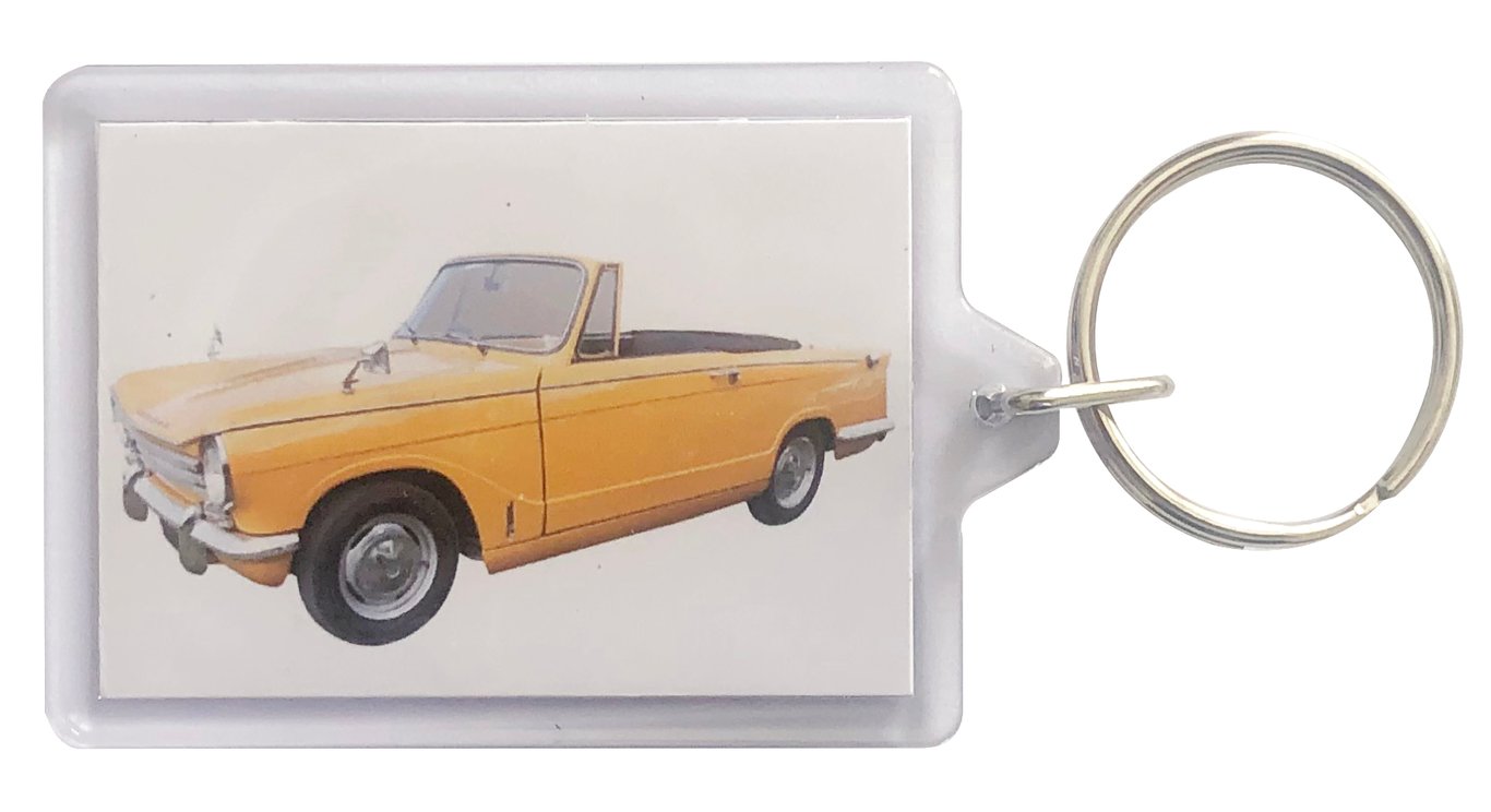 Triumph Herald Convertible 1970- Keyring with 50x35mm Insert - Car Enthusiast