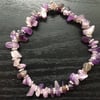 Amethyst crystal chip bracelet