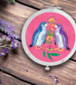 Round Penguin Compact Mirror – Pink