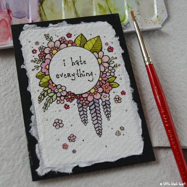 i hate everything - original aceo