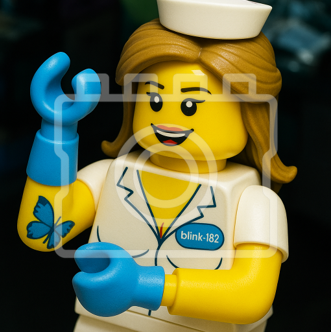 LEGO-Inspired Blink-182 "Enema of the State" – 5x5" Print Mounted for 9x9" Frame