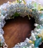 Pastel blue & Lemon Flower Hand Beaded Statement Wrist Corsage Bracelet - Image 6