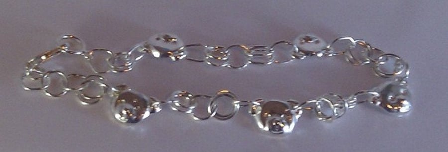 Silver Teddy Bear Bracelet 