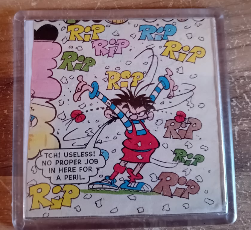 Upcycled Beano Comic Art Coaster – Perfectly Imperfect