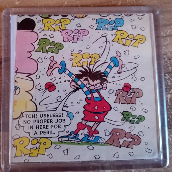 Upcycled Beano Comic Art Coaster – Perfectly Imperfect