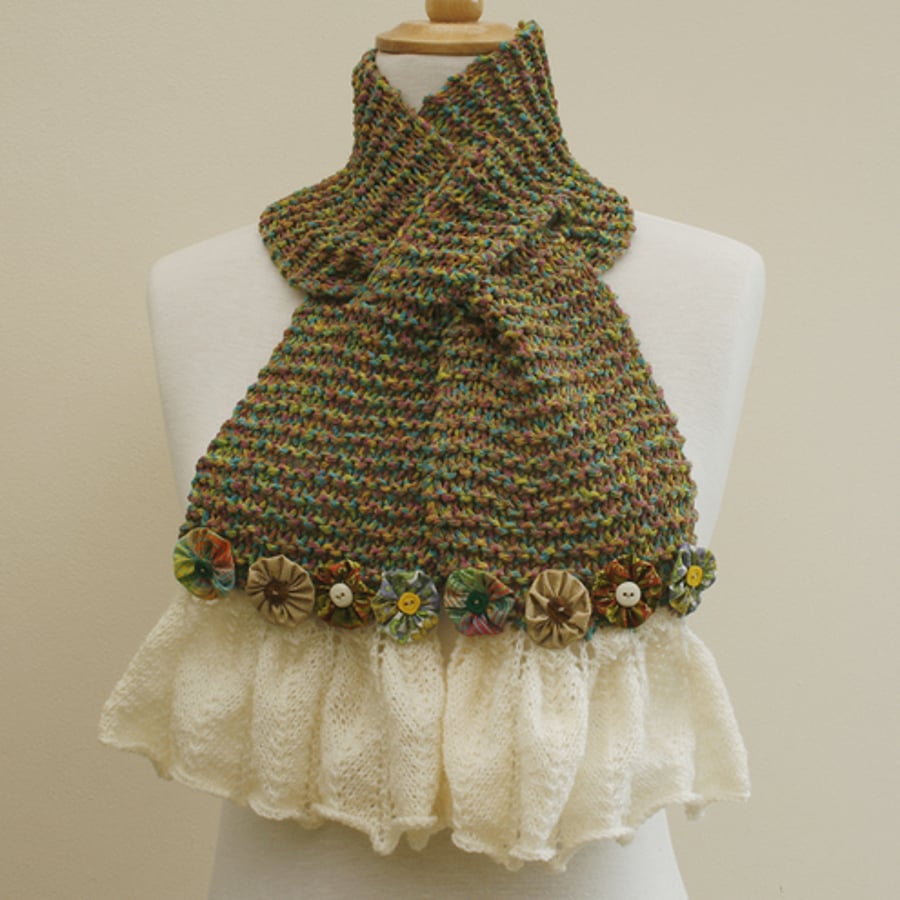 NOW 25% OFF - Green Keyhole Scarf