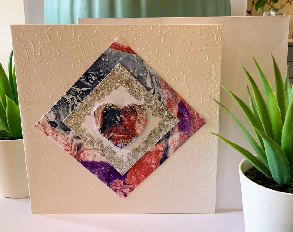 Wood Heart Occasion Card.