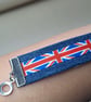 Upcycled Denim Bracelet with Union Jack Ribbon (British and Biker Vibes)  - Image 6