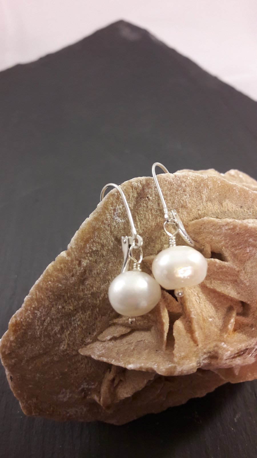 Sterling Silver and Baroque Pearl Earrings