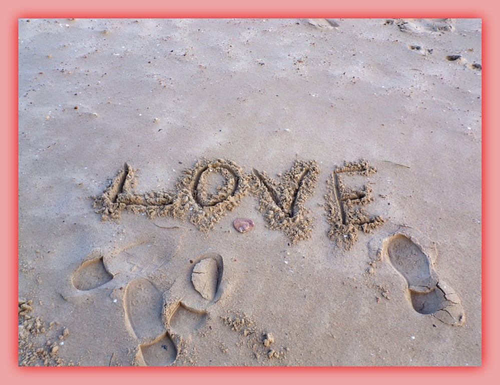 Love In The Sand Greeting Card A5 