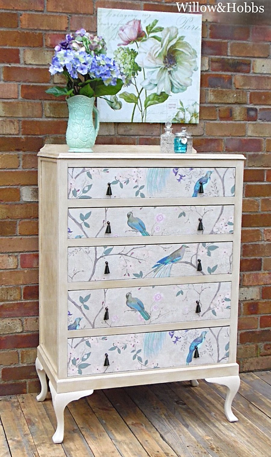 Now Sold - Vintage Queen Anne style Chest of Drawers, renovated, painted